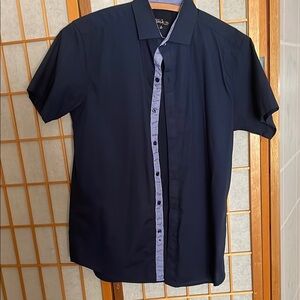 Galaxy By Harvic Dark Blue Button Down Shirt